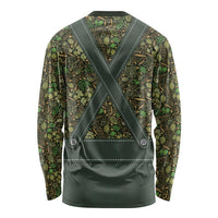 Lederhosen Oktoberfest Long Sleeve Shirt Hops And Malt Pattern - Wonder Print Shop