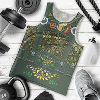 Lederhosen Oktoberfest Men Tank Top Hops And Malt Pattern - Wonder Print Shop