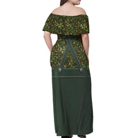 Lederhosen Oktoberfest Off Shoulder Maxi Dress Hops And Malt Pattern - Wonder Print Shop