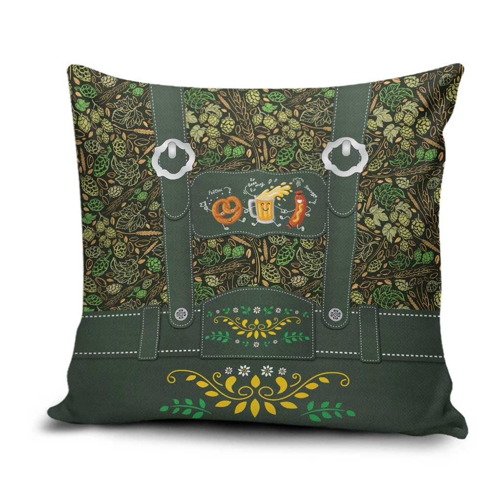Lederhosen Oktoberfest Pillow Cover Hops And Malt Pattern - Wonder Print Shop