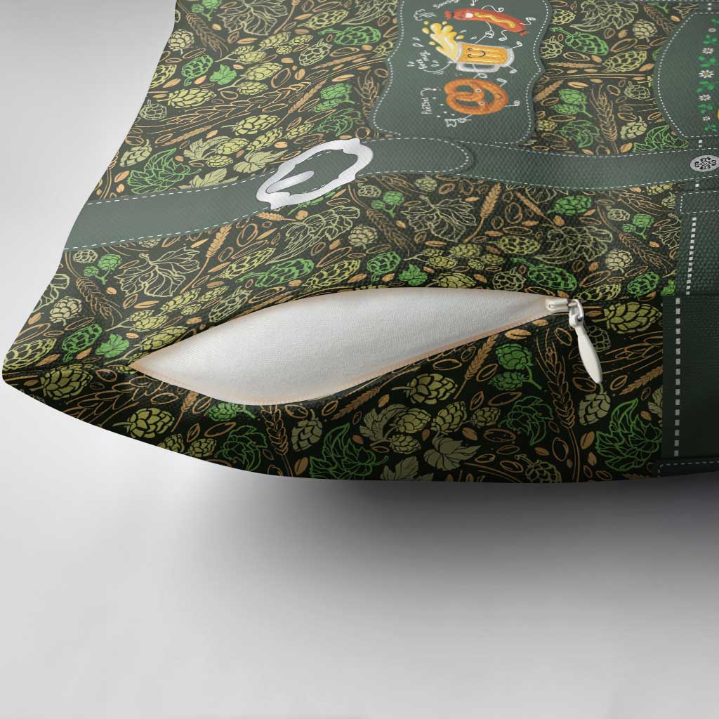 Lederhosen Oktoberfest Pillow Cover Hops And Malt Pattern - Wonder Print Shop