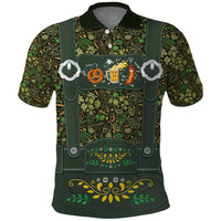 Lederhosen Oktoberfest Polo Shirt Hops And Malt Pattern - Wonder Print Shop