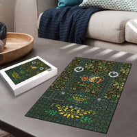 Lederhosen Oktoberfest Puzzle Hops And Malt Pattern - Wonder Print Shop