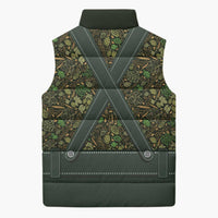 Lederhosen Oktoberfest Sleeveless Puffer Jacket Hops And Malt Pattern - Wonder Print Shop