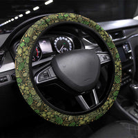 Lederhosen Oktoberfest Steering Wheel Cover Hops And Malt Pattern - Wonder Print Shop