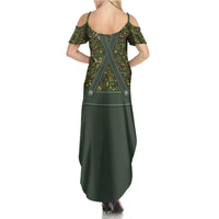 Lederhosen Oktoberfest Summer Maxi Dress Hops And Malt Pattern - Wonder Print Shop