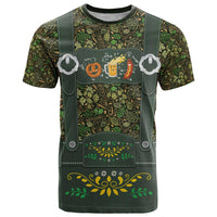 Lederhosen Oktoberfest T Shirt Hops And Malt Pattern - Wonder Print Shop