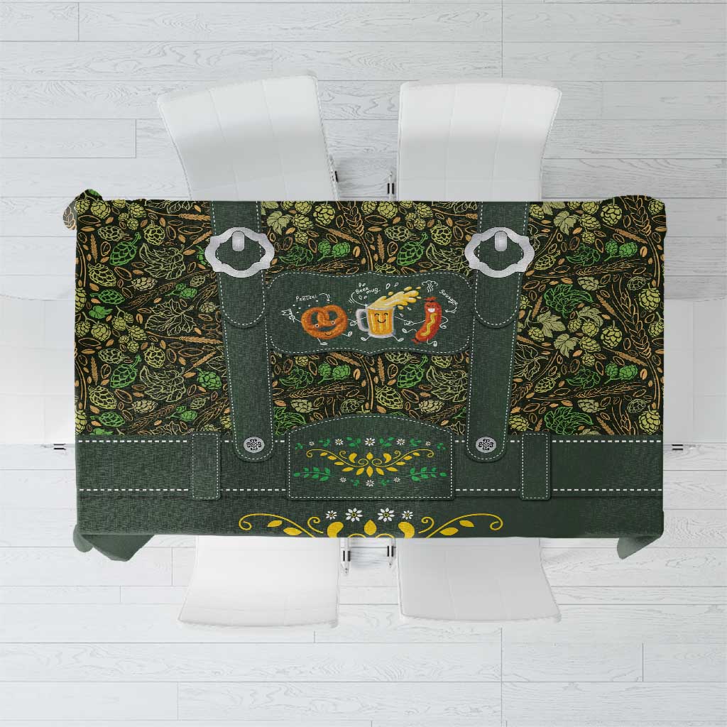 Lederhosen Oktoberfest Tablecloth Hops And Malt Pattern - Wonder Print Shop