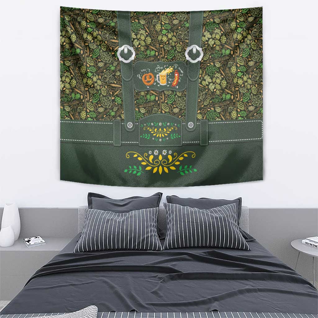 Lederhosen Oktoberfest Tapestry Hops And Malt Pattern - Wonder Print Shop