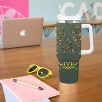 Lederhosen Oktoberfest Tumbler With Handle Hops And Malt Pattern - Wonder Print Shop