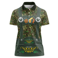 Lederhosen Oktoberfest Women Polo Shirt Hops And Malt Pattern - Wonder Print Shop