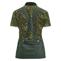 Lederhosen Oktoberfest Women Polo Shirt Hops And Malt Pattern - Wonder Print Shop