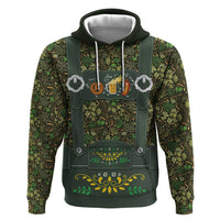 Lederhosen Oktoberfest Zip Hoodie Hops And Malt Pattern - Wonder Print Shop