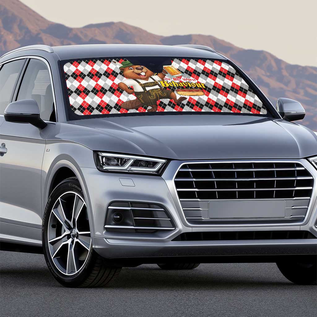 Oktoberfest Beaver Auto Sun Shade On My Wurst Behaviour - Wonder Print Shop