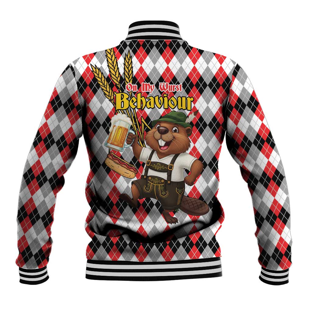 Oktoberfest Beaver Baseball Jacket On My Wurst Behaviour - Wonder Print Shop