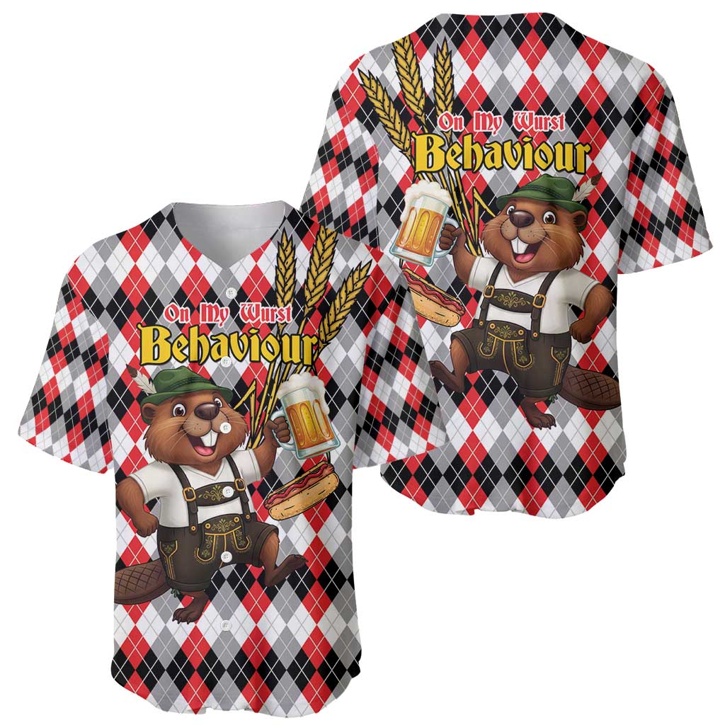 Oktoberfest Beaver Baseball Jersey On My Wurst Behaviour - Wonder Print Shop