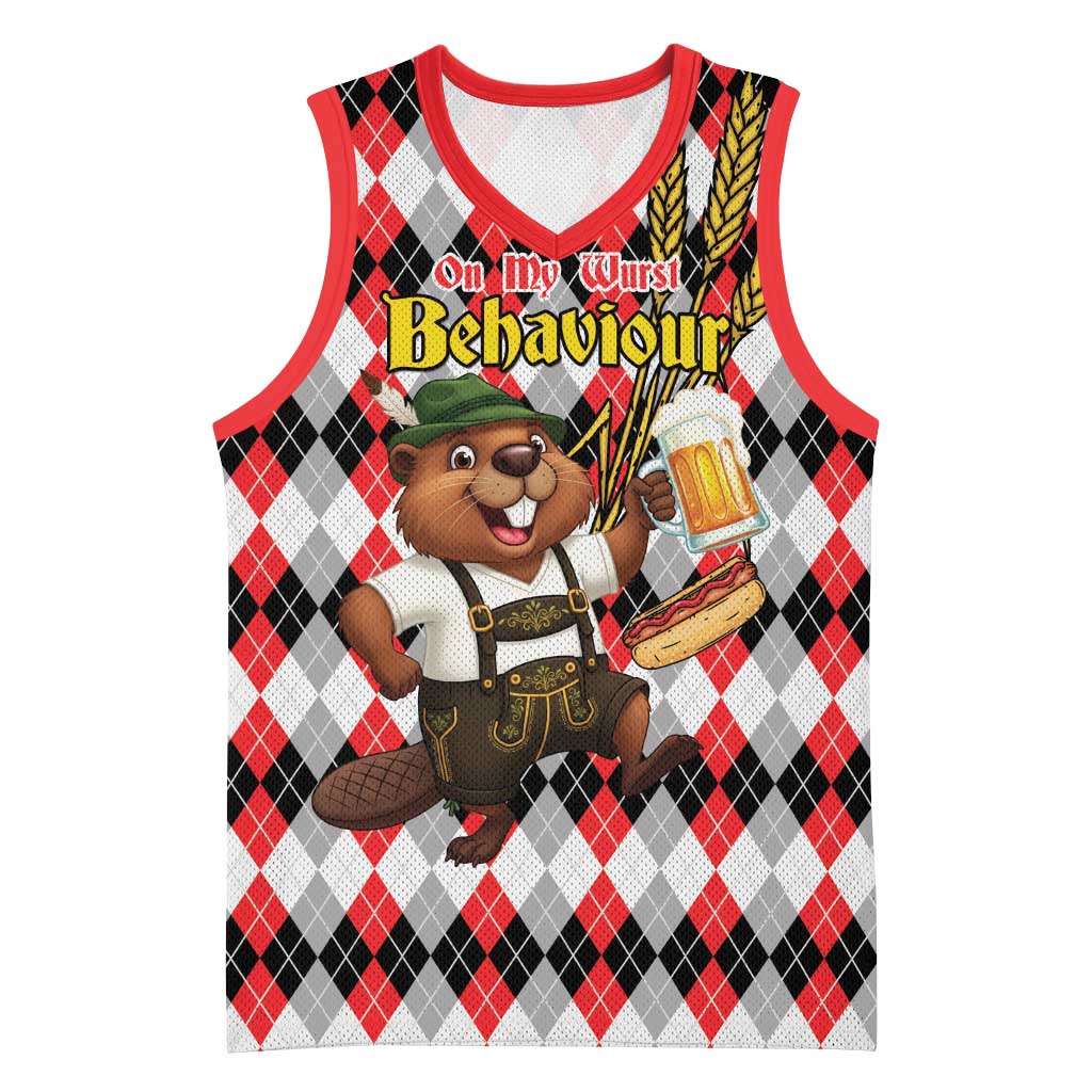 Oktoberfest Beaver Basketball Jersey On My Wurst Behaviour - Wonder Print Shop