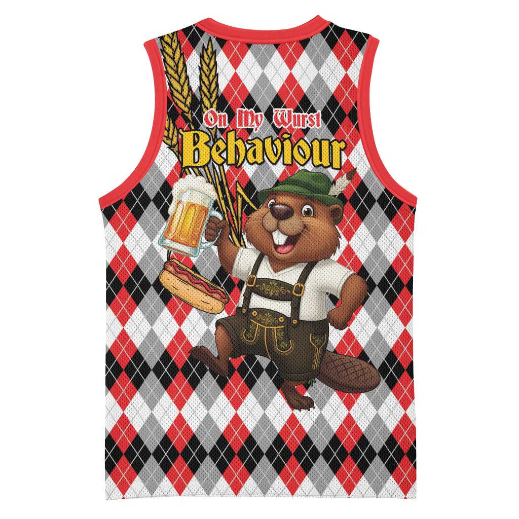 Oktoberfest Beaver Basketball Jersey On My Wurst Behaviour - Wonder Print Shop