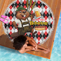 Oktoberfest Beaver Beach Blanket On My Wurst Behaviour - Wonder Print Shop