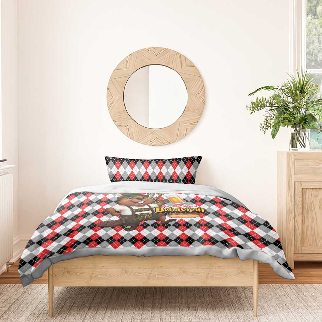 Oktoberfest Beaver Bedding Set On My Wurst Behaviour - Wonder Print Shop