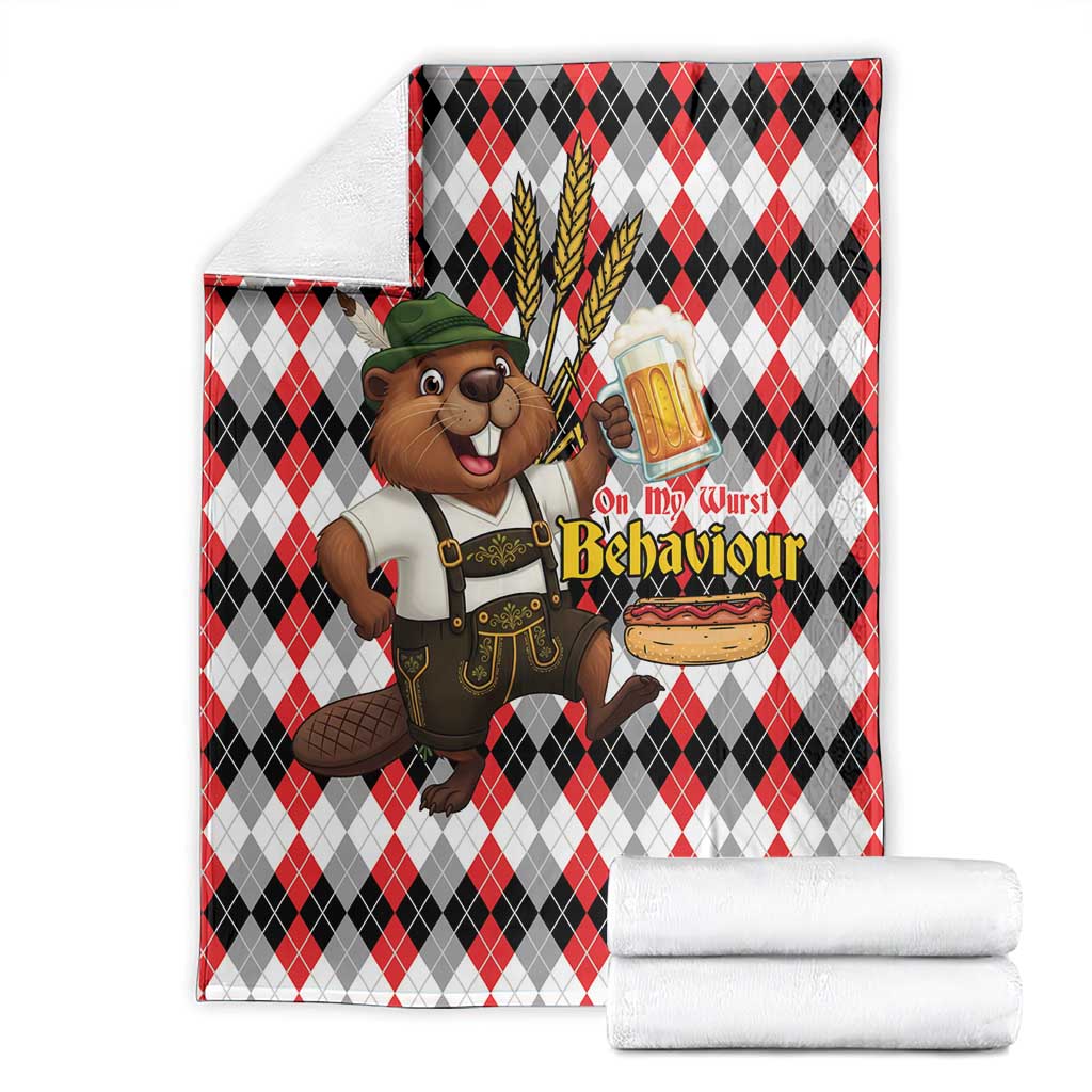 Oktoberfest Beaver Blanket On My Wurst Behaviour - Wonder Print Shop