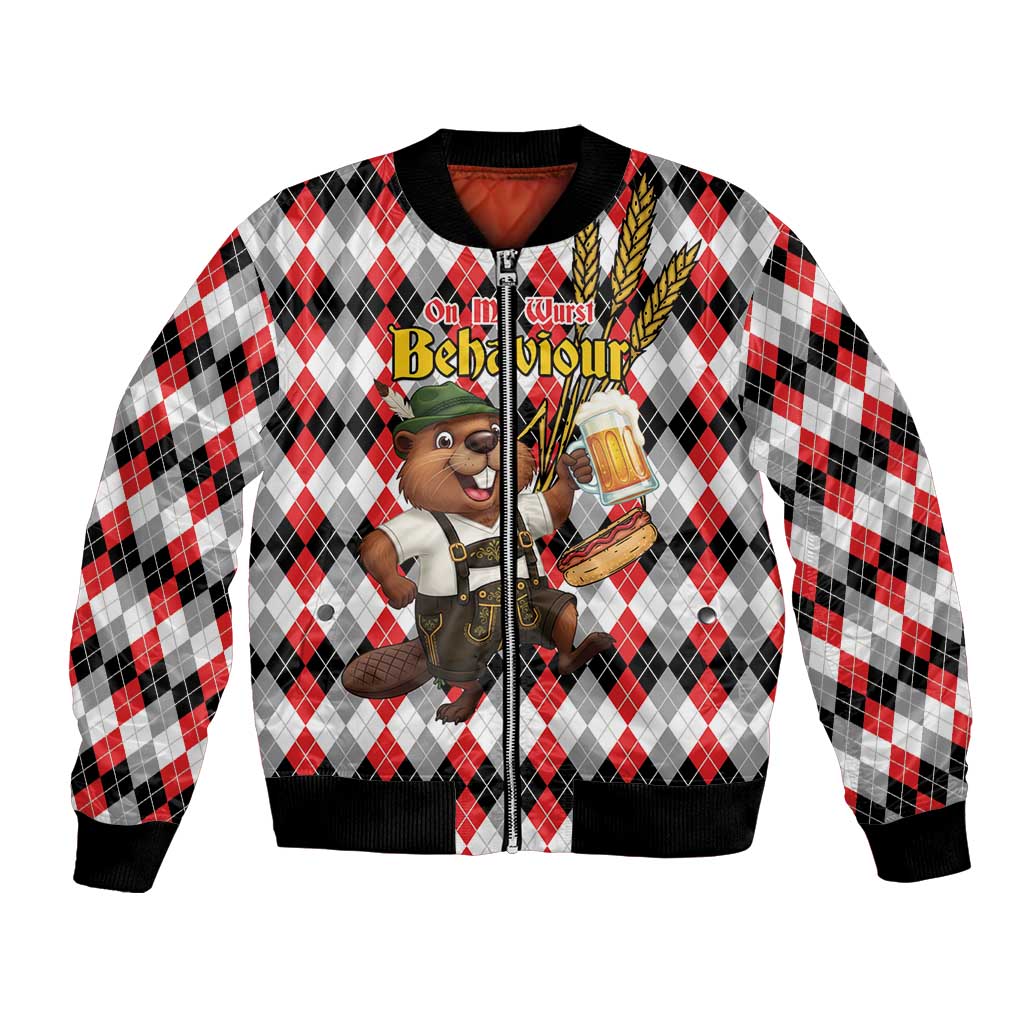 Oktoberfest Beaver Bomber Jacket On My Wurst Behaviour - Wonder Print Shop