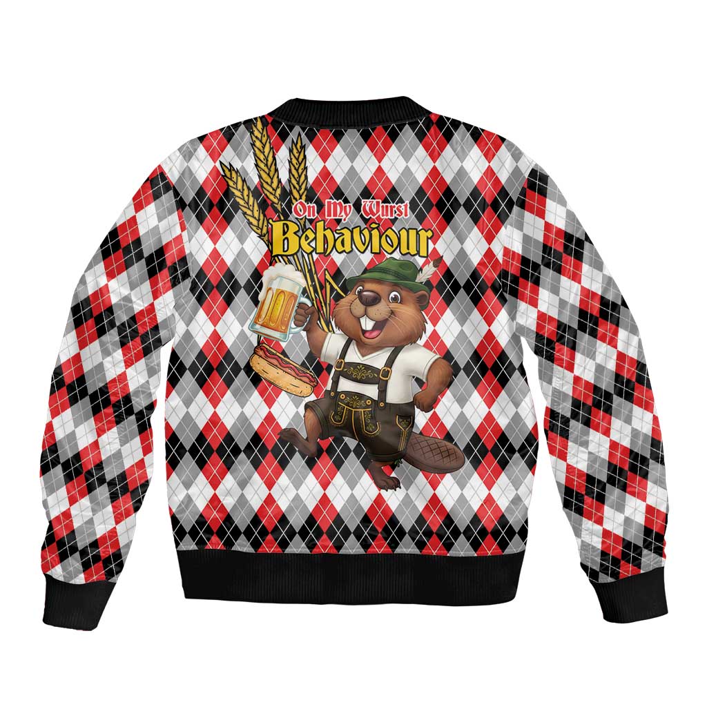 Oktoberfest Beaver Bomber Jacket On My Wurst Behaviour - Wonder Print Shop