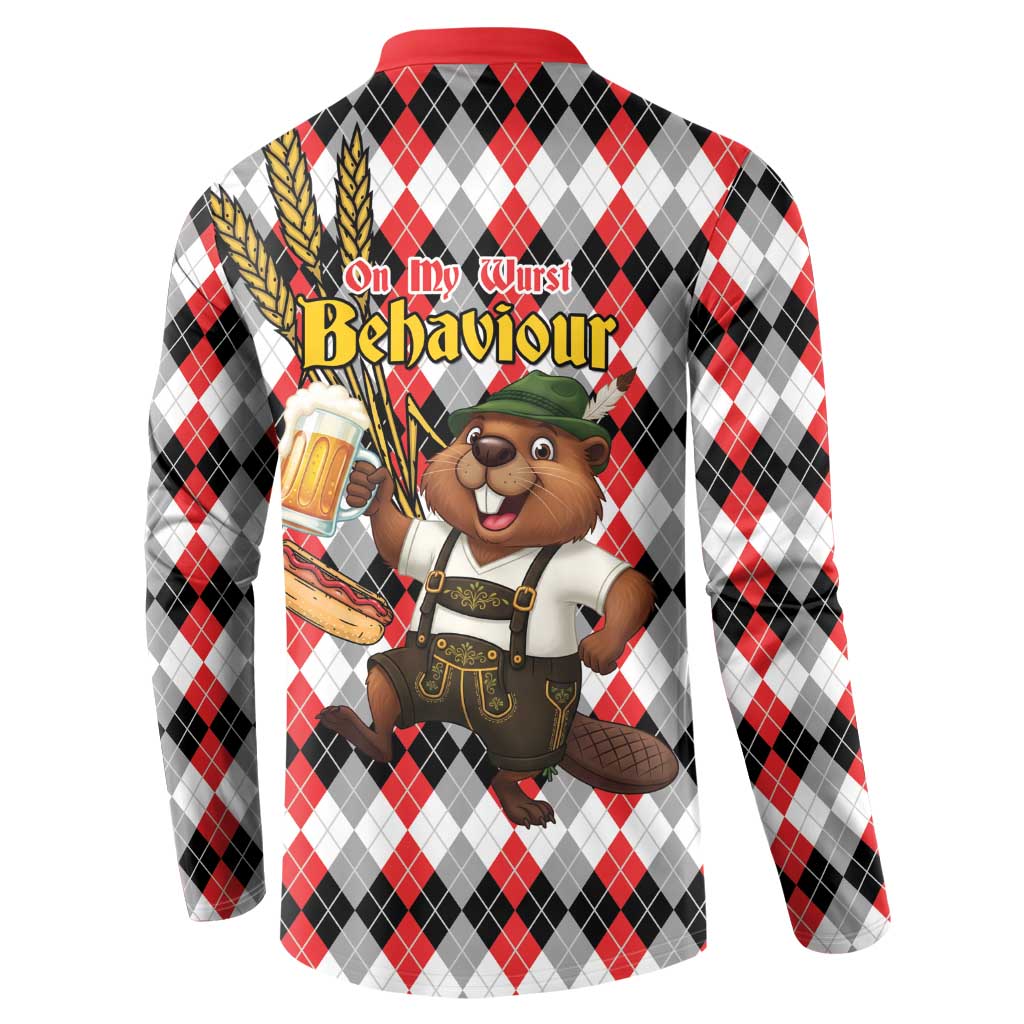 Oktoberfest Beaver Button Sweatshirt On My Wurst Behaviour - Wonder Print Shop