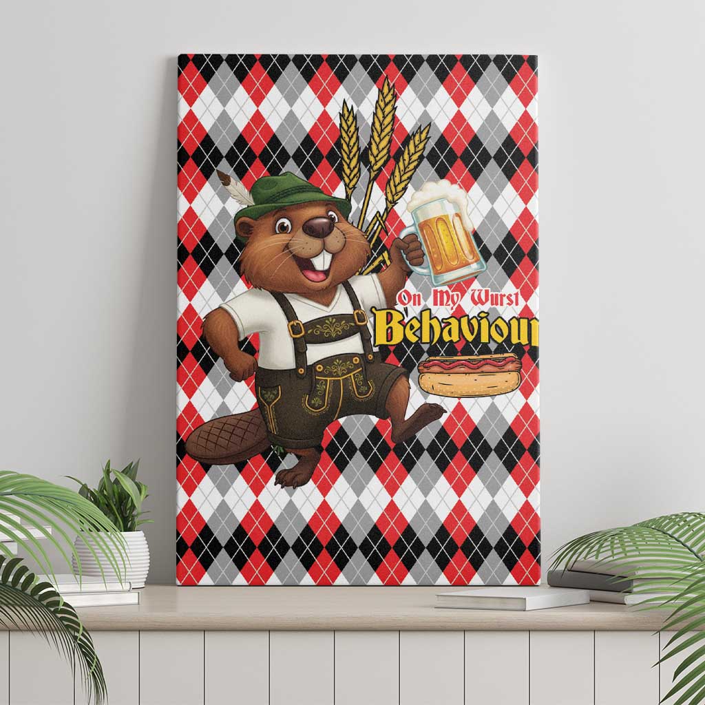 Oktoberfest Beaver Canvas Wall Art On My Wurst Behaviour - Wonder Print Shop