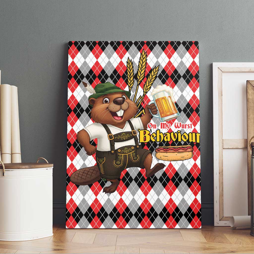 Oktoberfest Beaver Canvas Wall Art On My Wurst Behaviour - Wonder Print Shop