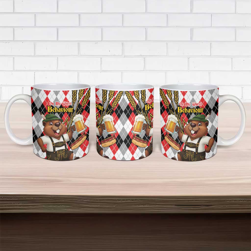 Oktoberfest Beaver Ceramic Mug On My Wurst Behaviour - Wonder Print Shop