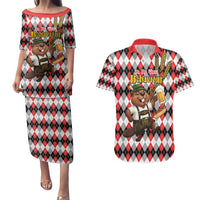 Oktoberfest Beaver Couples Matching Puletasi and Hawaiian Shirt On My Wurst Behaviour - Wonder Print Shop