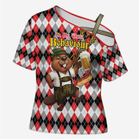 Oktoberfest Beaver Cross Shoulder Shirt On My Wurst Behaviour - Wonder Print Shop