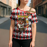 Oktoberfest Beaver Cross Shoulder Shirt On My Wurst Behaviour - Wonder Print Shop