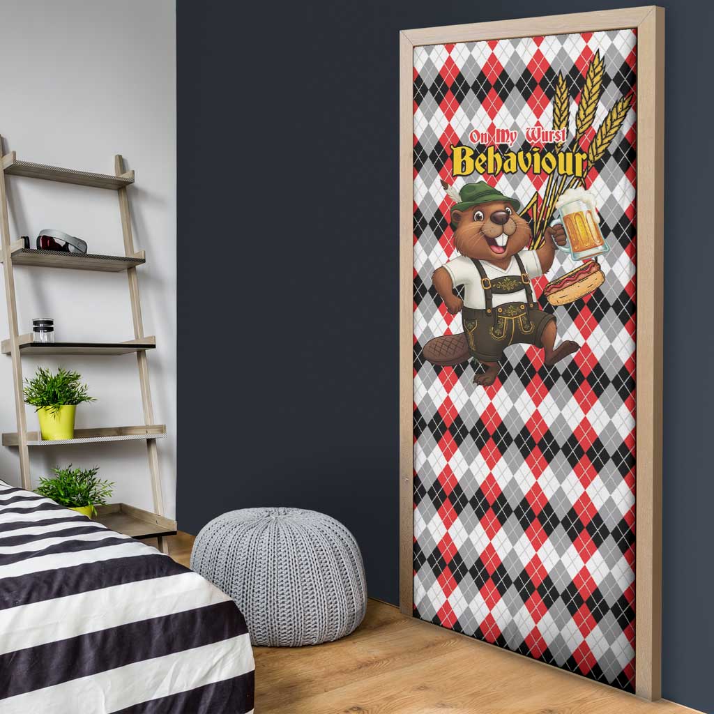 Oktoberfest Beaver Door Cover On My Wurst Behaviour - Wonder Print Shop