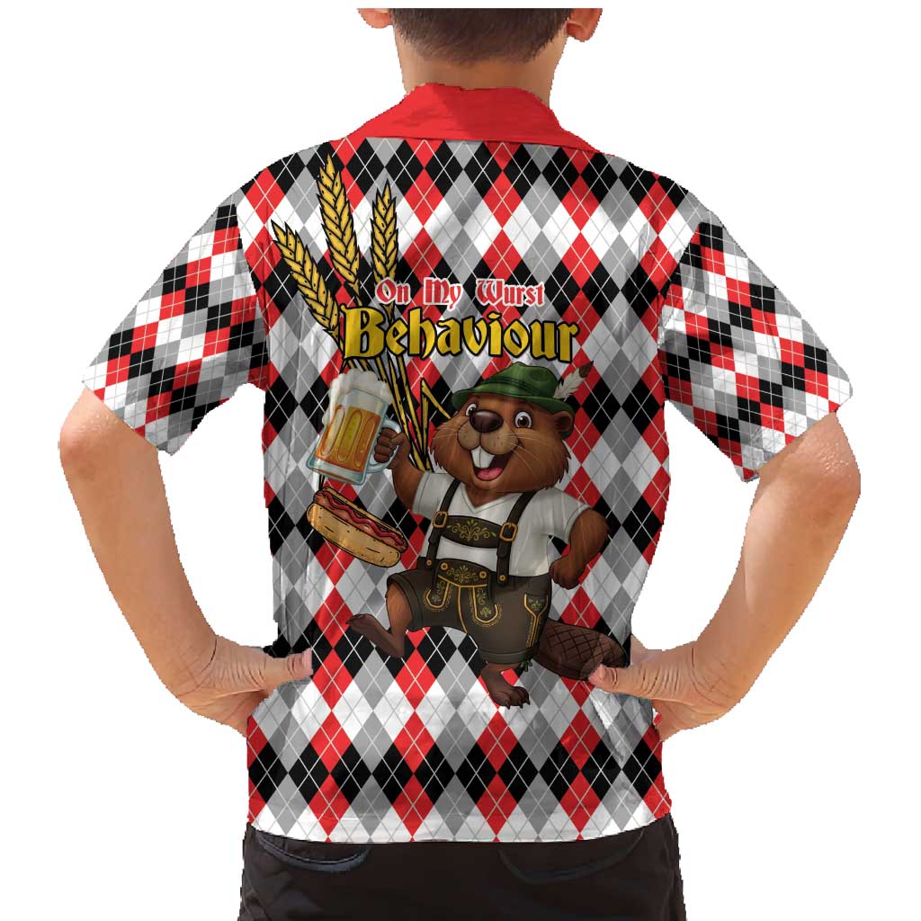 Oktoberfest Beaver Family Matching Mermaid Dress and Hawaiian Shirt On My Wurst Behaviour - Wonder Print Shop
