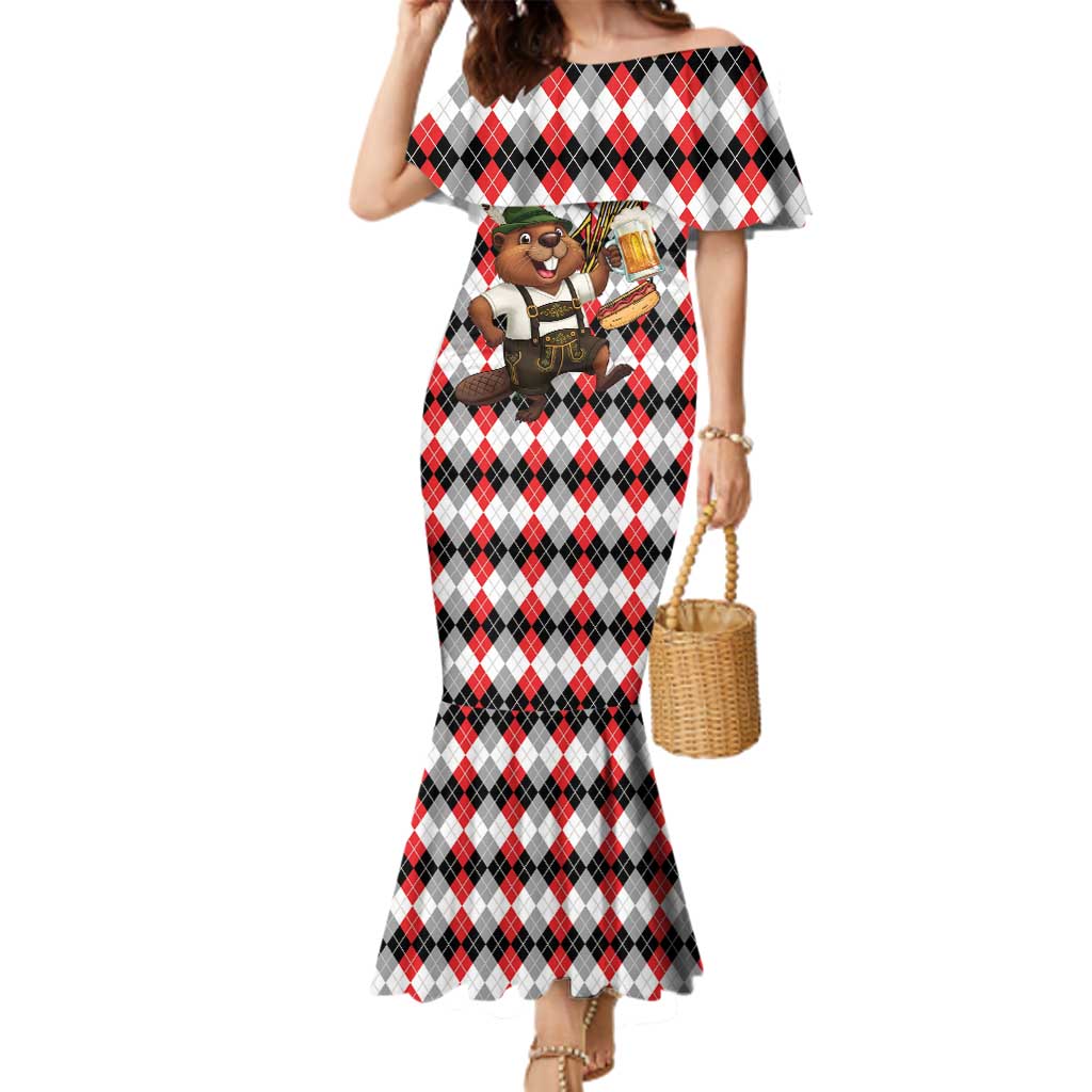 Oktoberfest Beaver Family Matching Mermaid Dress and Hawaiian Shirt On My Wurst Behaviour - Wonder Print Shop