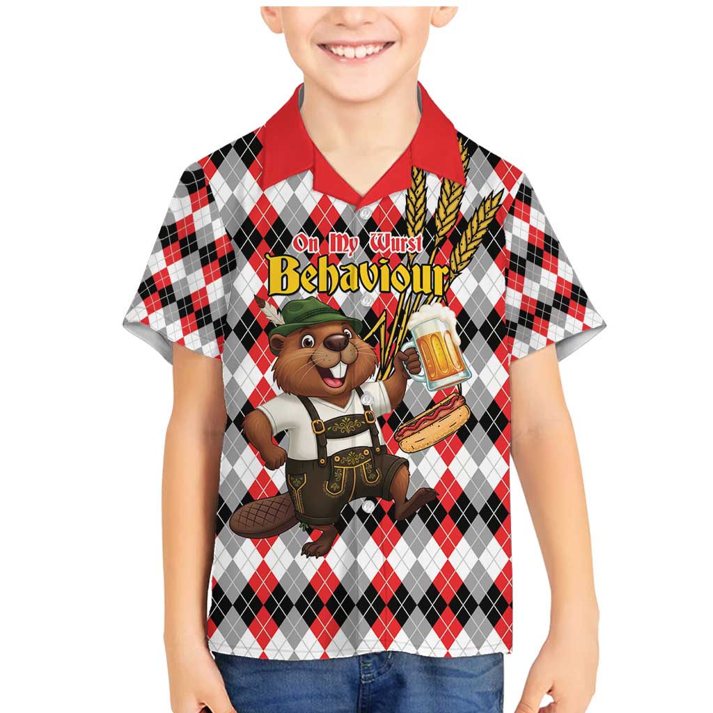 Oktoberfest Beaver Family Matching Mermaid Dress and Hawaiian Shirt On My Wurst Behaviour - Wonder Print Shop
