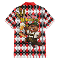 Oktoberfest Beaver Family Matching Off The Shoulder Long Sleeve Dress and Hawaiian Shirt On My Wurst Behaviour - Wonder Print Shop