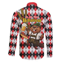 Oktoberfest Beaver Family Matching Off The Shoulder Long Sleeve Dress and Hawaiian Shirt On My Wurst Behaviour - Wonder Print Shop