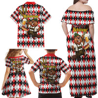 Oktoberfest Beaver Family Matching Off Shoulder Maxi Dress and Hawaiian Shirt On My Wurst Behaviour - Wonder Print Shop