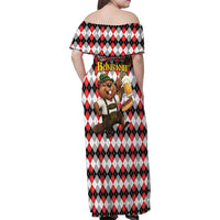 Oktoberfest Beaver Family Matching Off Shoulder Maxi Dress and Hawaiian Shirt On My Wurst Behaviour - Wonder Print Shop
