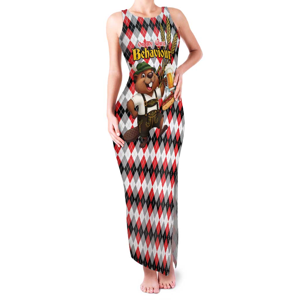 Oktoberfest Beaver Family Matching Tank Maxi Dress and Hawaiian Shirt On My Wurst Behaviour - Wonder Print Shop