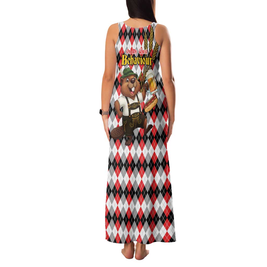 Oktoberfest Beaver Family Matching Tank Maxi Dress and Hawaiian Shirt On My Wurst Behaviour - Wonder Print Shop