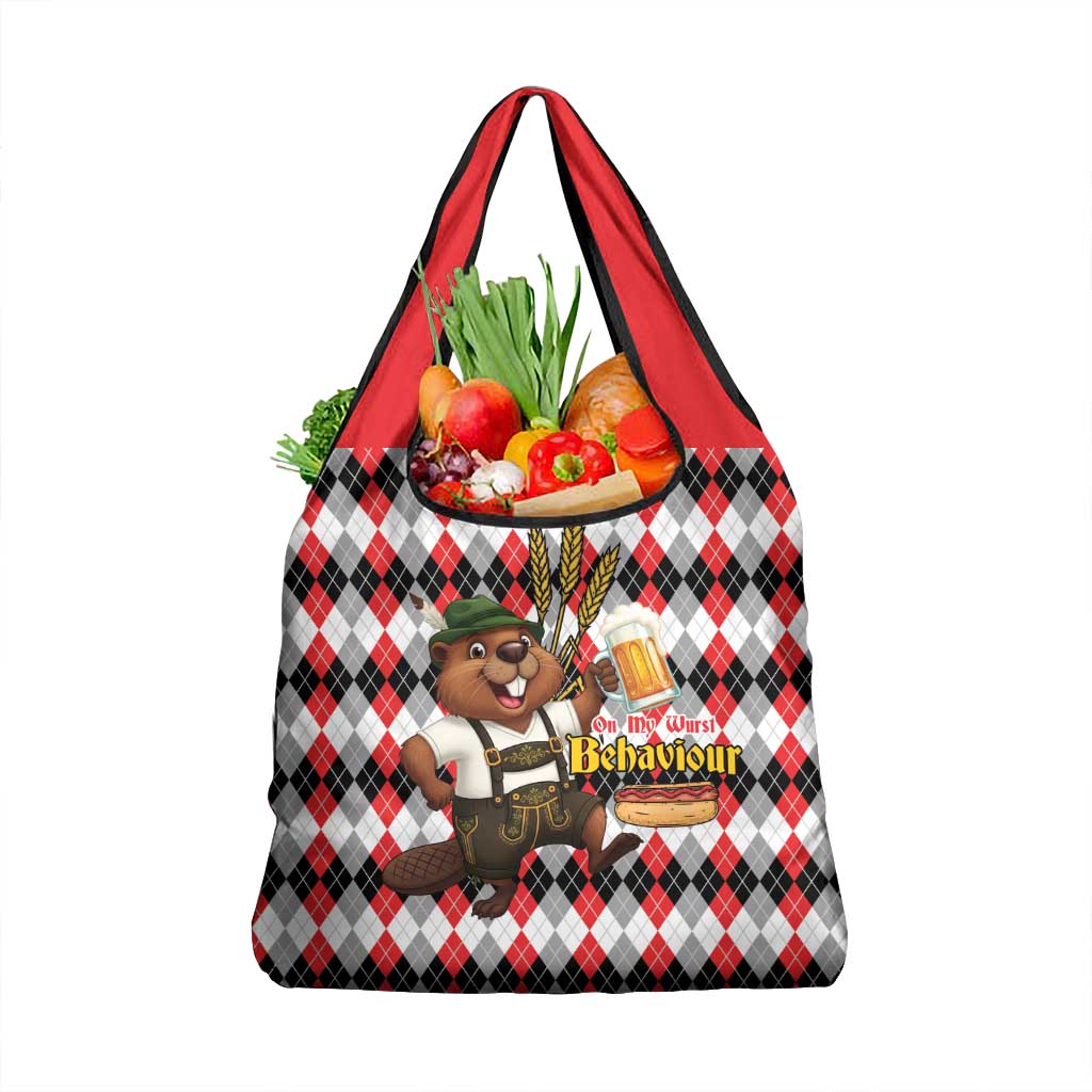 Oktoberfest Beaver Grocery Bag On My Wurst Behaviour - Wonder Print Shop