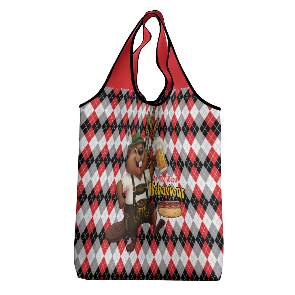 Oktoberfest Beaver Grocery Bag On My Wurst Behaviour - Wonder Print Shop