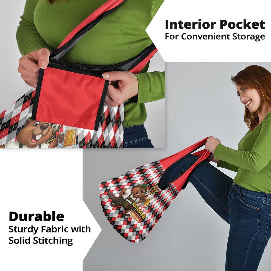 Oktoberfest Beaver Grocery Bag On My Wurst Behaviour - Wonder Print Shop