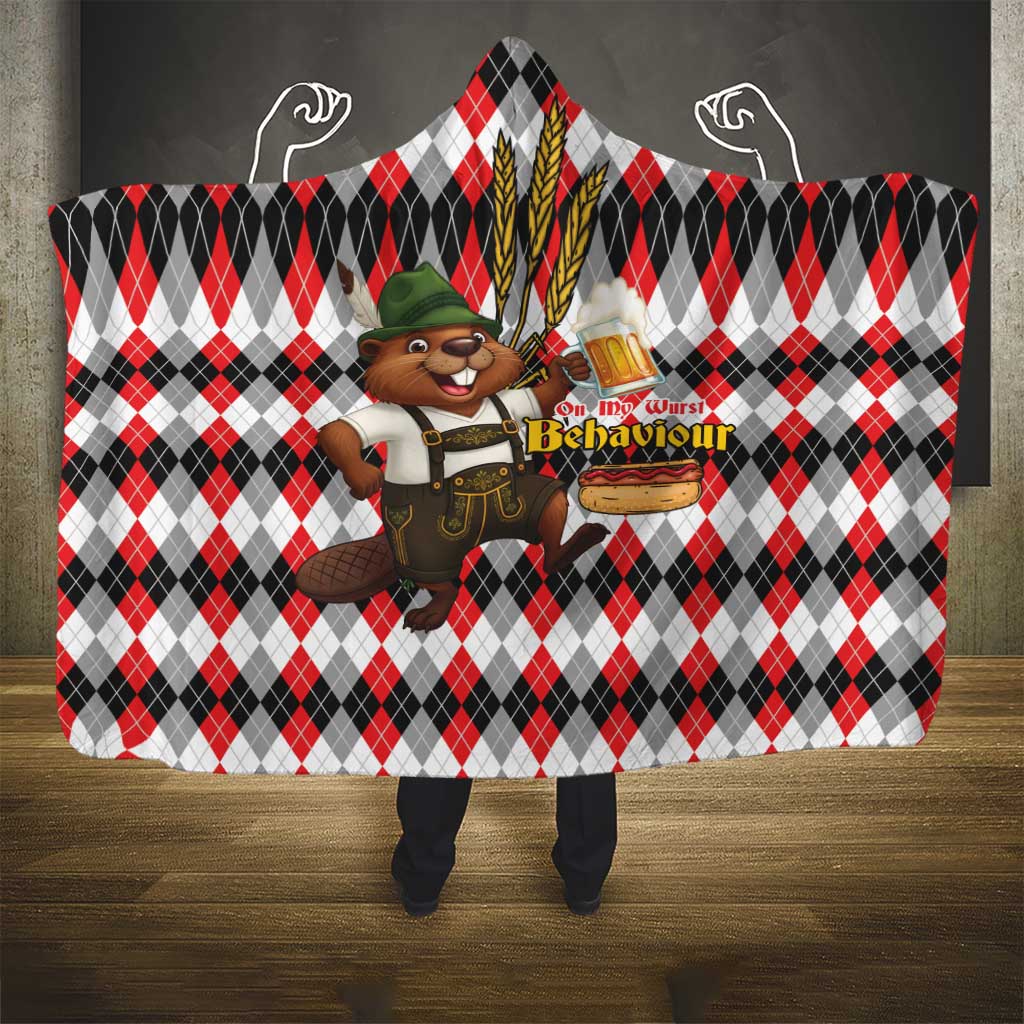 Oktoberfest Beaver Hooded Blanket On My Wurst Behaviour - Wonder Print Shop