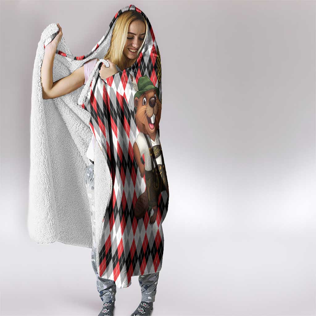 Oktoberfest Beaver Hooded Blanket On My Wurst Behaviour - Wonder Print Shop