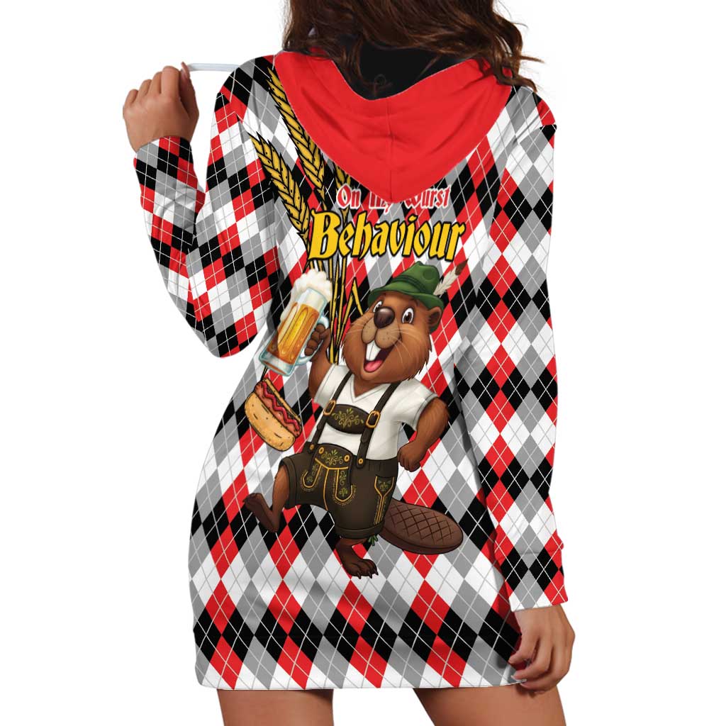 Oktoberfest Beaver Hoodie Dress On My Wurst Behaviour - Wonder Print Shop